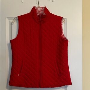 Reversible Red and White Quilted Vest